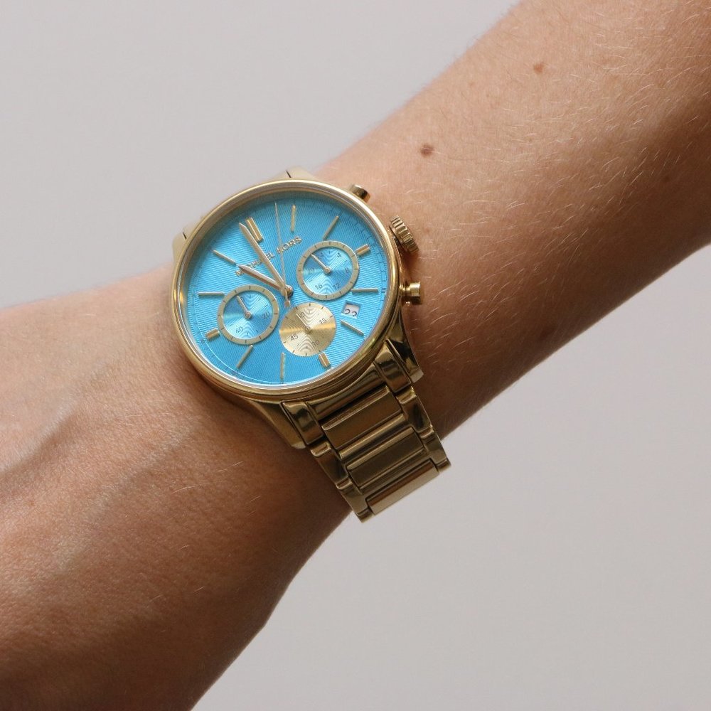 Gold and Turquoise Michael Kors Watch